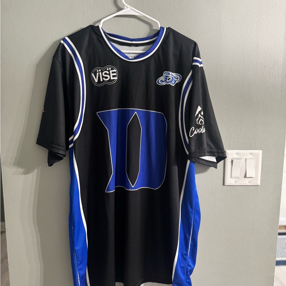 Men's Black and Blue Duke Bowling Jersey